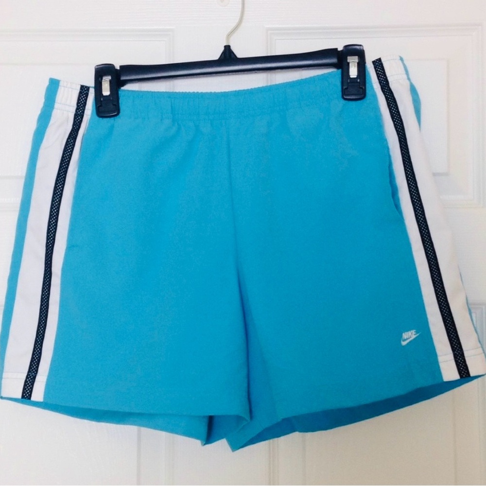 Nike Women’s Teal Running Shorts White & Black Stripe Size M NWOT